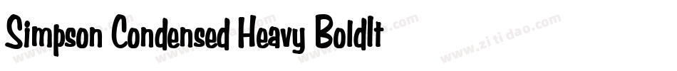 Simpson Condensed Heavy BoldItalic字体转换